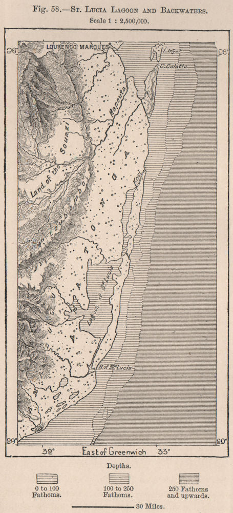 St Lucia Lagoon/backwaters. Kwazulu Natal. Isimangaliso Wetlands. Maputo 1885